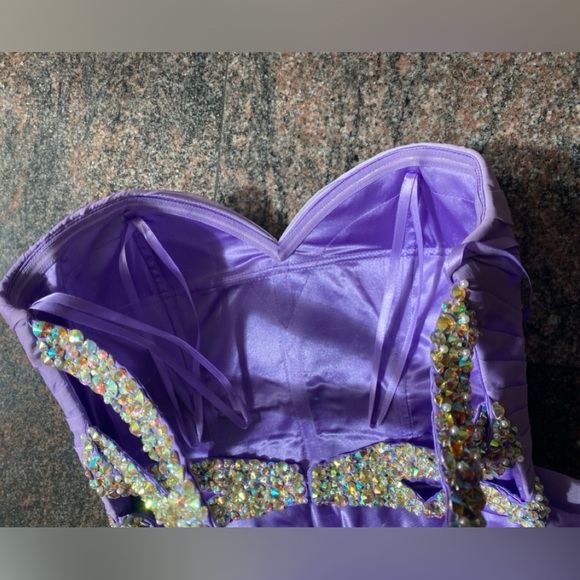 PROM DRESS - LA FEMME 20028 - Size 4 - Purple Ombré - Picture 9 of 14